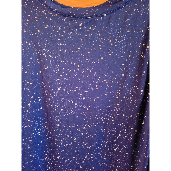 EUC Cobalt Blue Shimmering Top with Pearl Accents on Sleeves, 2XL - Picture 5 of 7